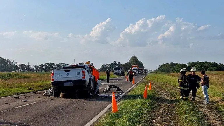Tragedia en la Ruta 13: un hombre murió producto de un choque entre dos camiones y una camioneta