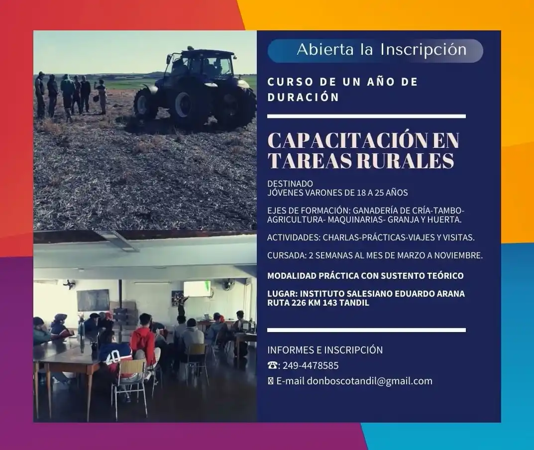 Están abiertos los cursos gratuitos de capacitación para trabajos rurales