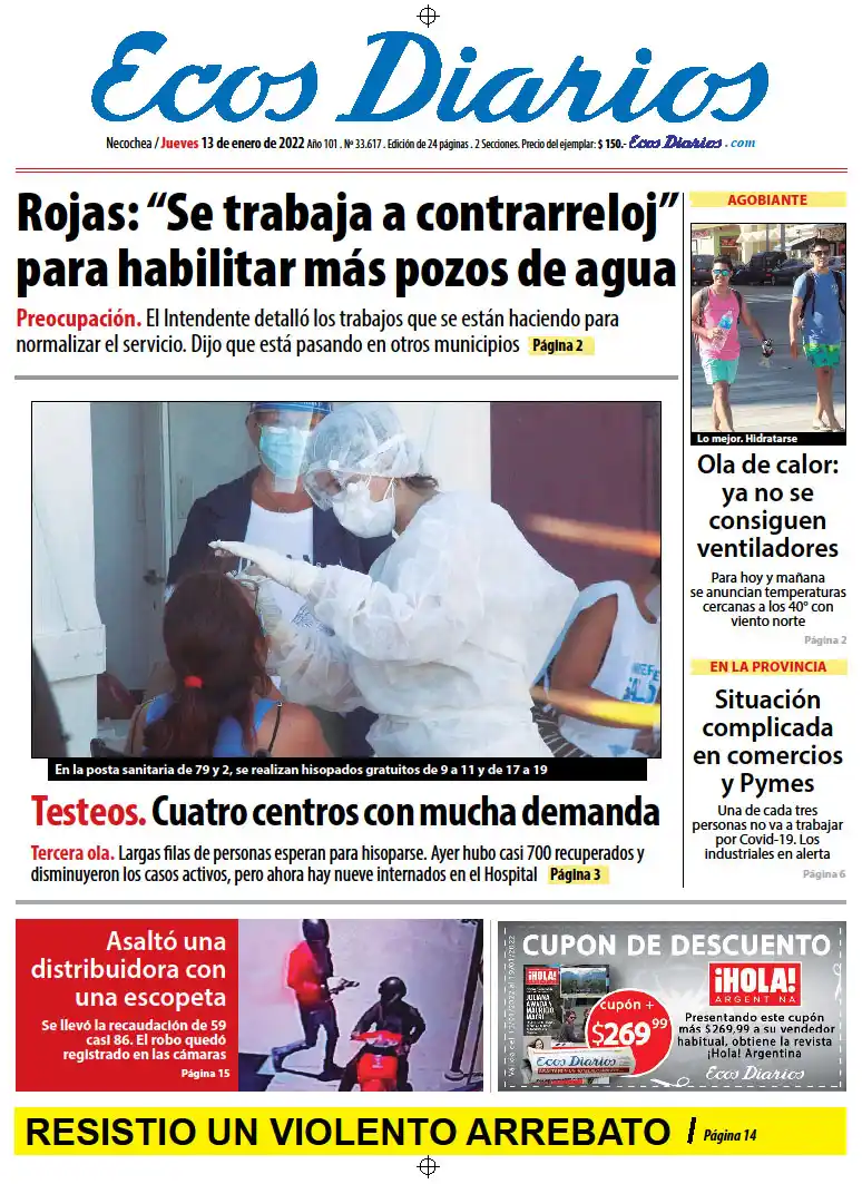 Tapa del 13 de enero 2022