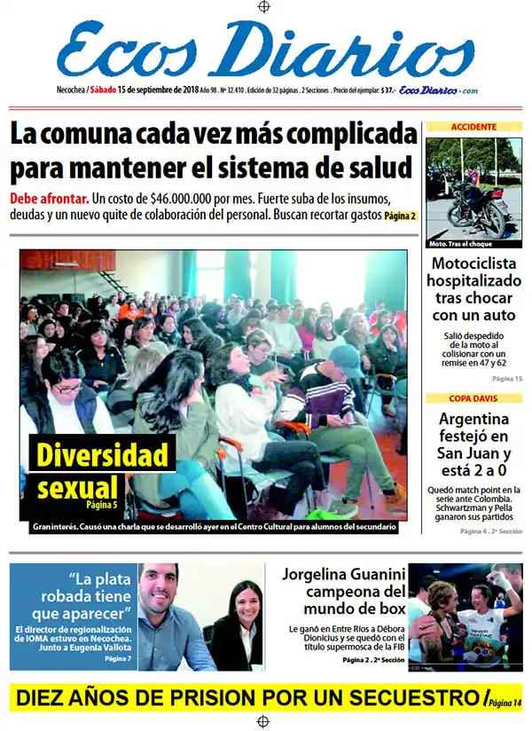 Tapa del 15 de septiembre de 2018