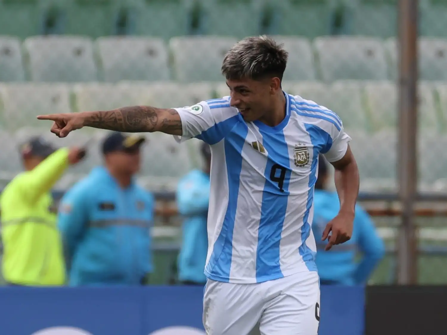 Agustín Ruberto festeja su tanto frente a Chile, en el Sudamericano Sub-20