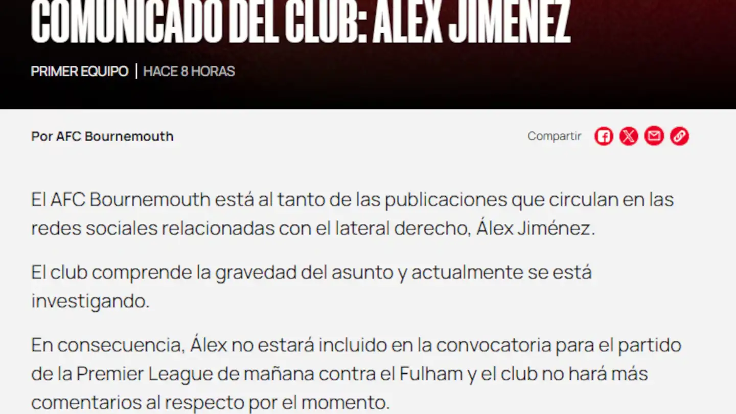 comunicado alex jimenez
