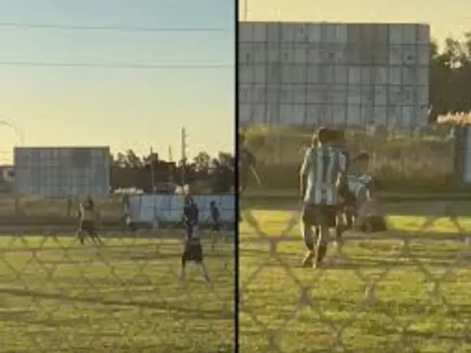 Un jugador le fracturó el tabique nasal al árbitro y lo dejo inconsciente en un partido de la Liga Rosarina. Foto: X