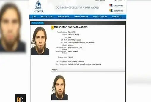 Interpol también busca al joven argentino Santiago Maldonado