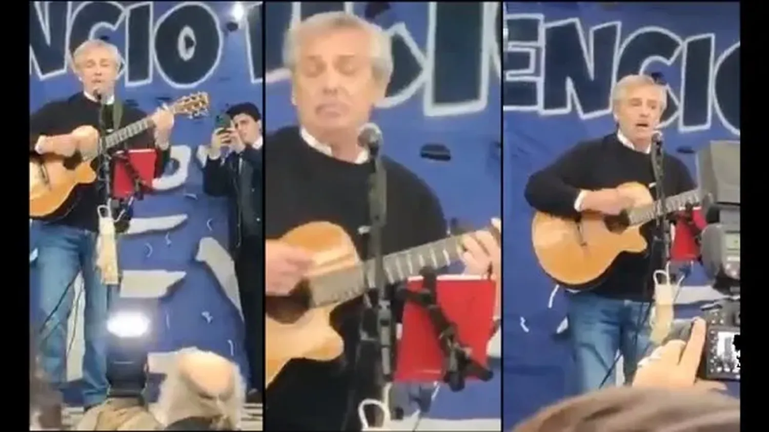 Tras llamar a la unidad, Alberto Fernández subió a cantar