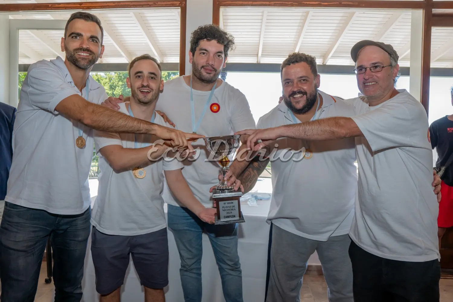 El equipo campeón del torneo. Protegen “A” conformado por Sandro Mareco, Leandro Krysa, Salvador Alonso y Mario Villanueva