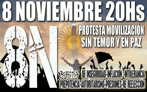 #8N: Por redes sociales convocan a manifestación contra el Gobierno