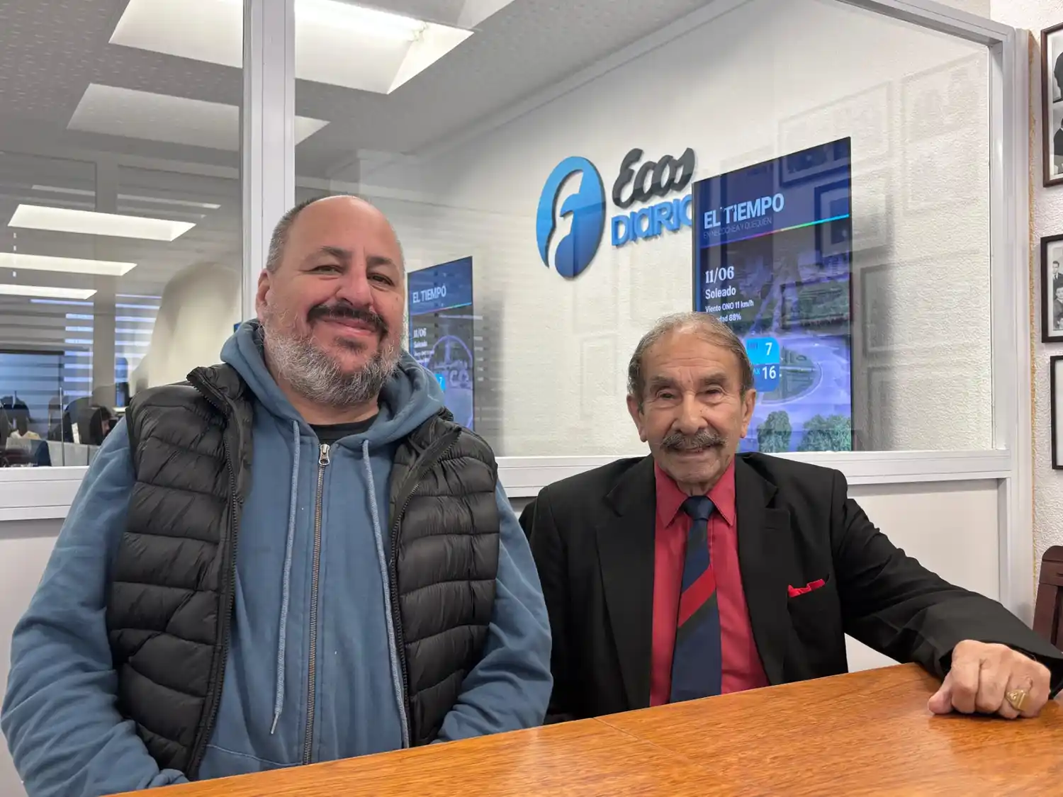 Héctor "Chulo" Saidi e Ismael "Chima" Juncos. En las instalaciones de Ecos Diarios