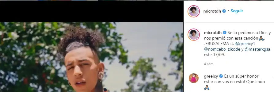 Greeicy le respondió al venezolano sobre Jerusalema. Foto: Instagram