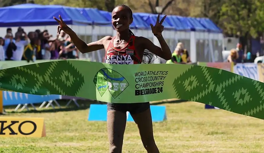 Beatrice Chebet repitió su triunfo entre las mujeres mayores. Foto: Getty Images