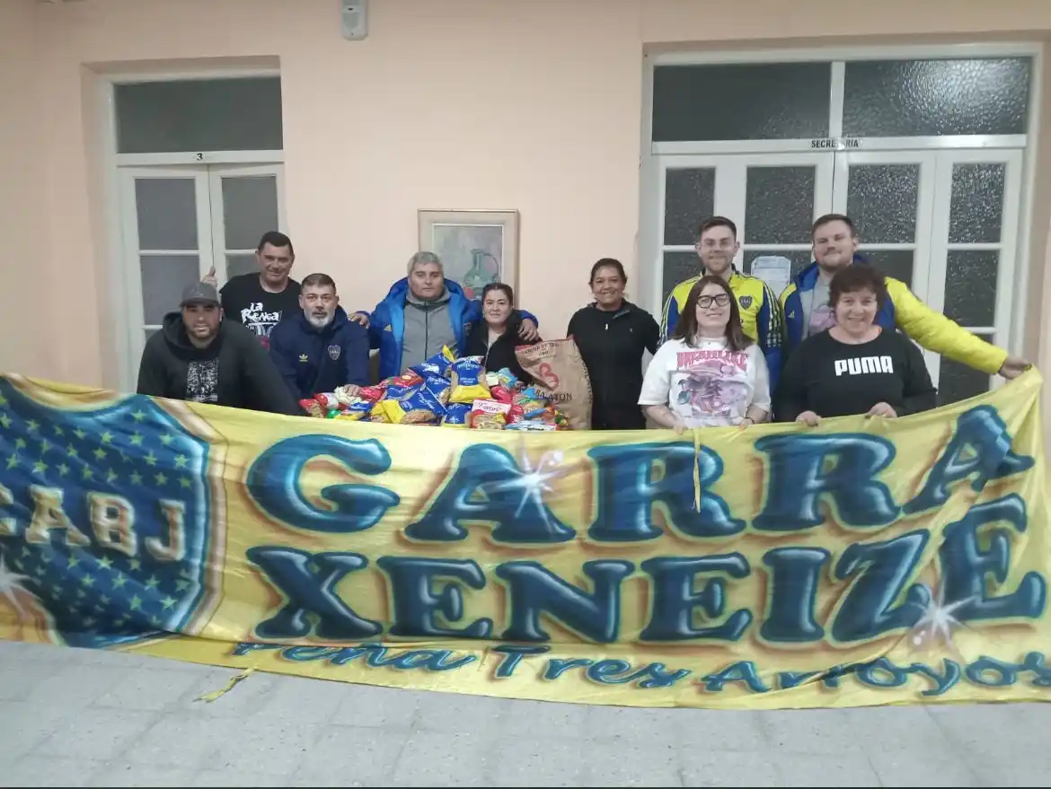 Donaciones de la peña “Garra Xeneize” al asilo de ancianos