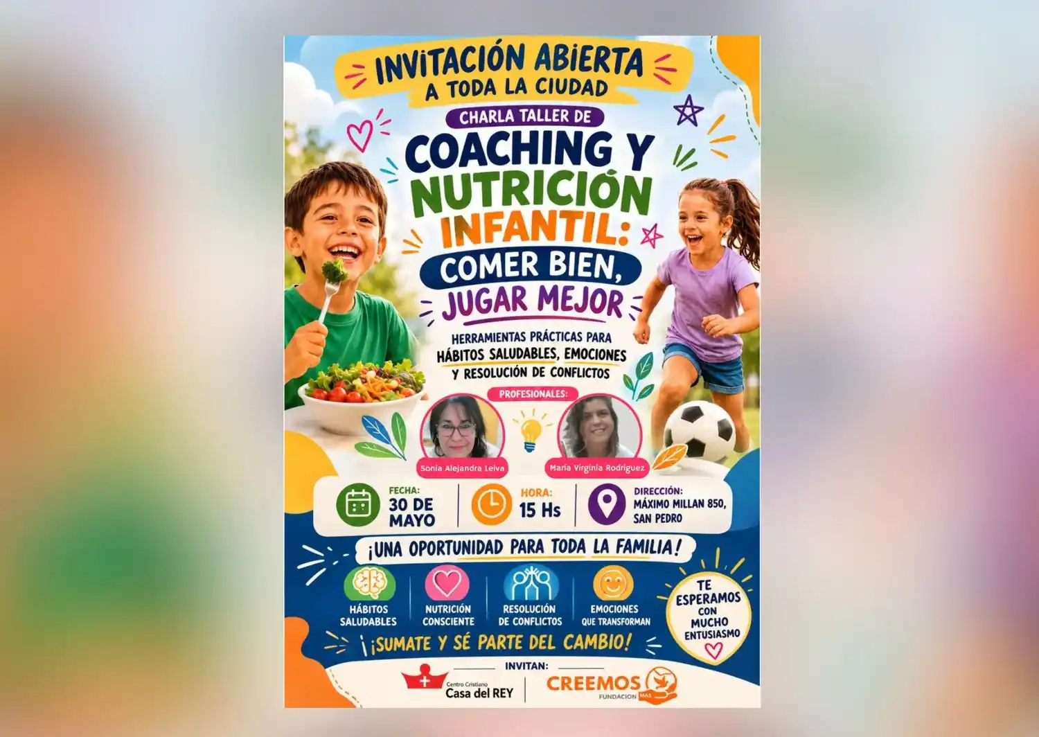 Taller de nutrición para niños en Casa del Rey