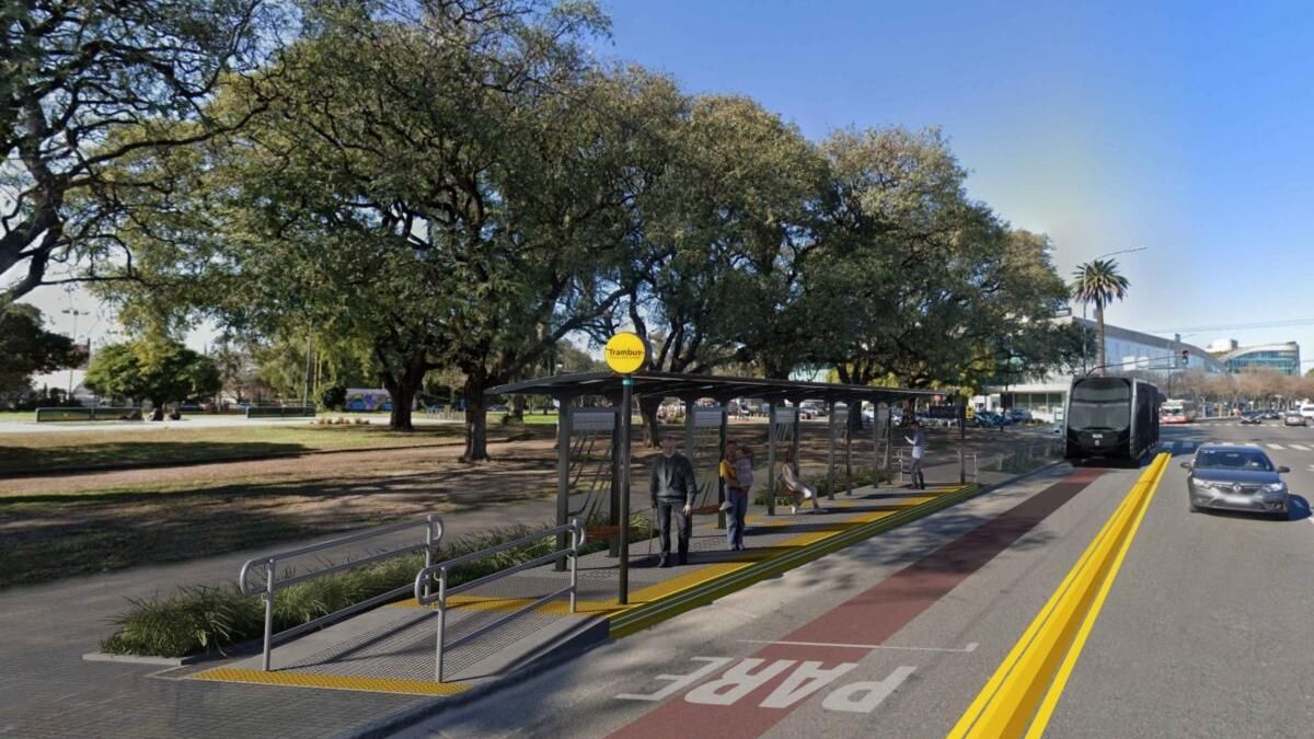 Render de un parador del Trambus