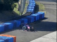 Colapinto se accidentó en los ensayos con Alpine