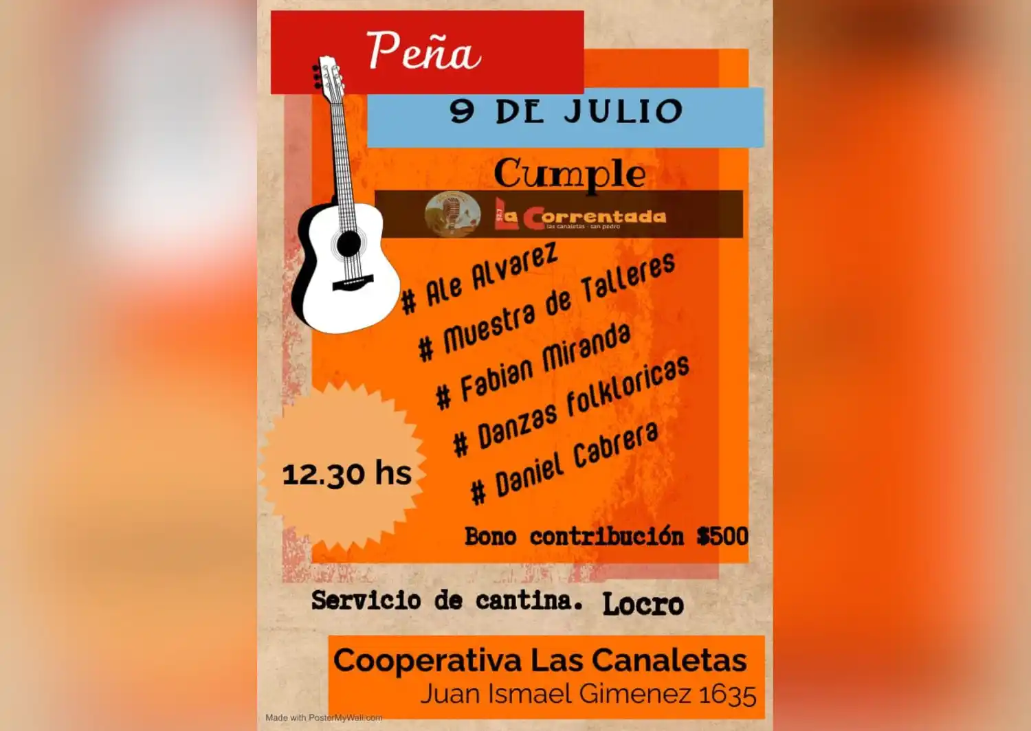 Peña de 9 de julio en Cooperativa Las Canaletas