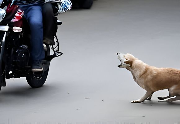 Adolescente mordida por un perro cuando circulaba en moto