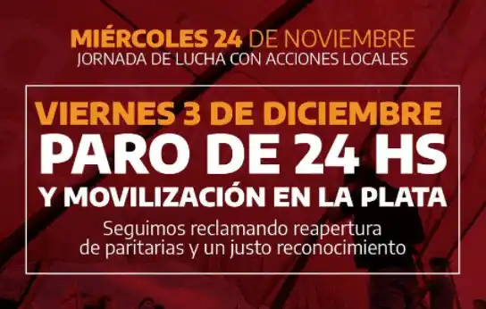 Provincia: En reclamo de un aumento salarial la CICOP anunció un paro para el viernes 3 de diciembre 