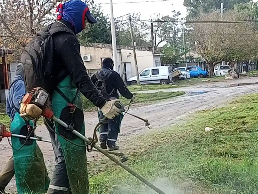 Corte de pastos en diferentes zonas de la ciudad.