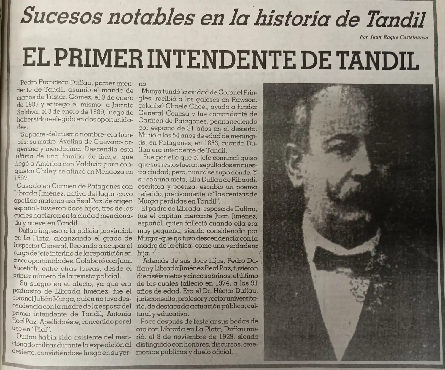 El primer Intendente de Tandil