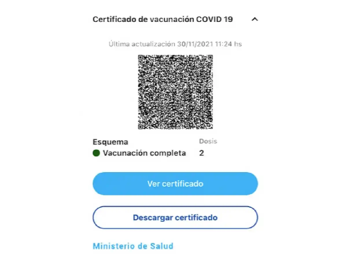 Habilitan la descarga del certificado digital de vacunación
