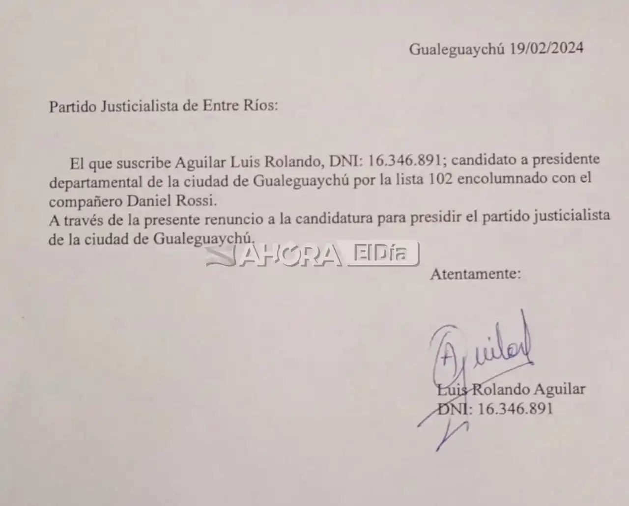 Renuncia Aguilar