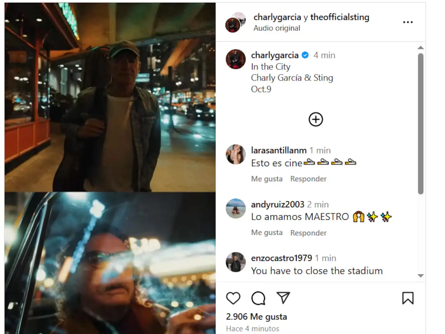 Charly García y Sting anunciaron la salida de "In The City" (Foto: Instagram).