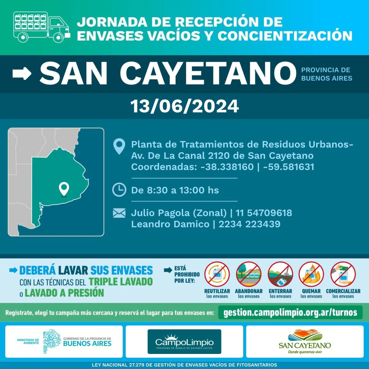 Recepción de envases vacíos y concientización