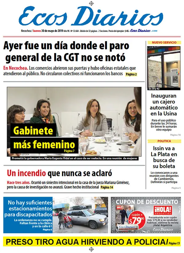 Tapa del 30 de mayo de 2019