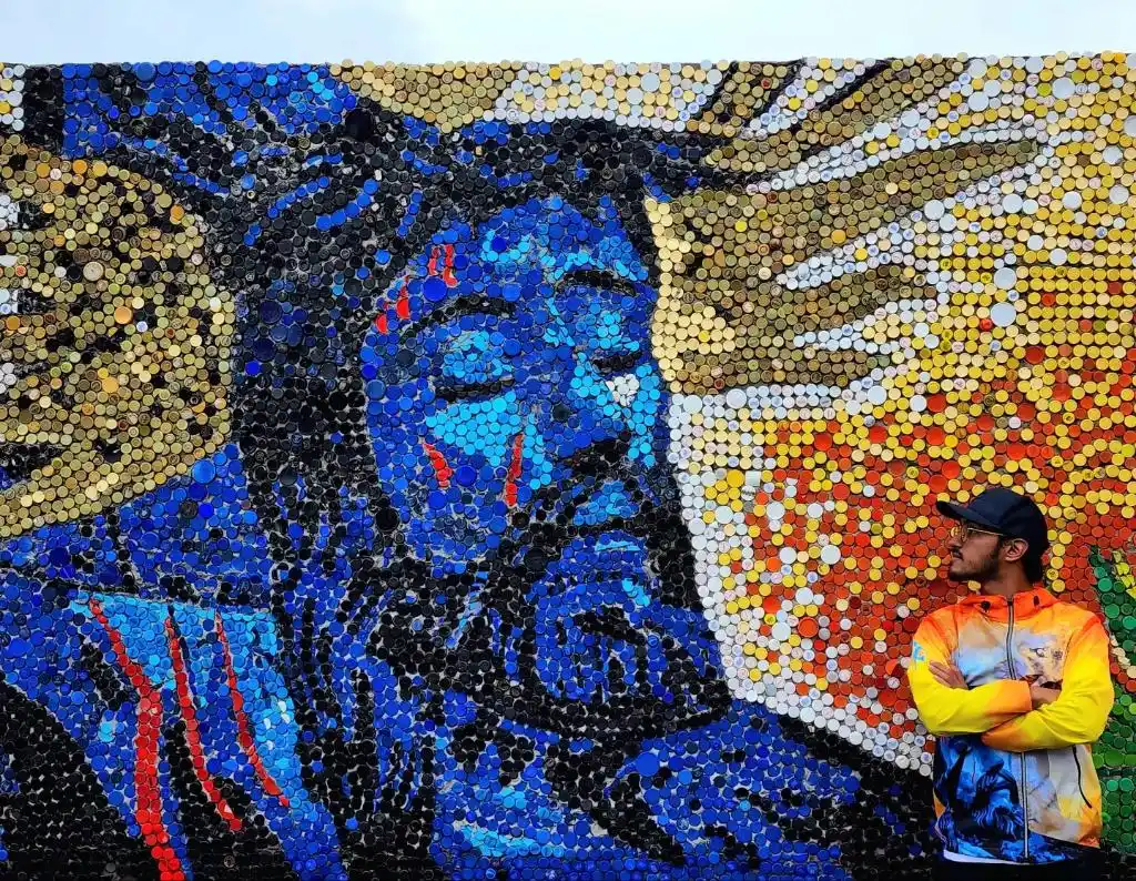 ¡IMPRESIONANTE! Olivares realiza mural de Santo Cristo de la Grita y va rumbo a romper Récord Guinness