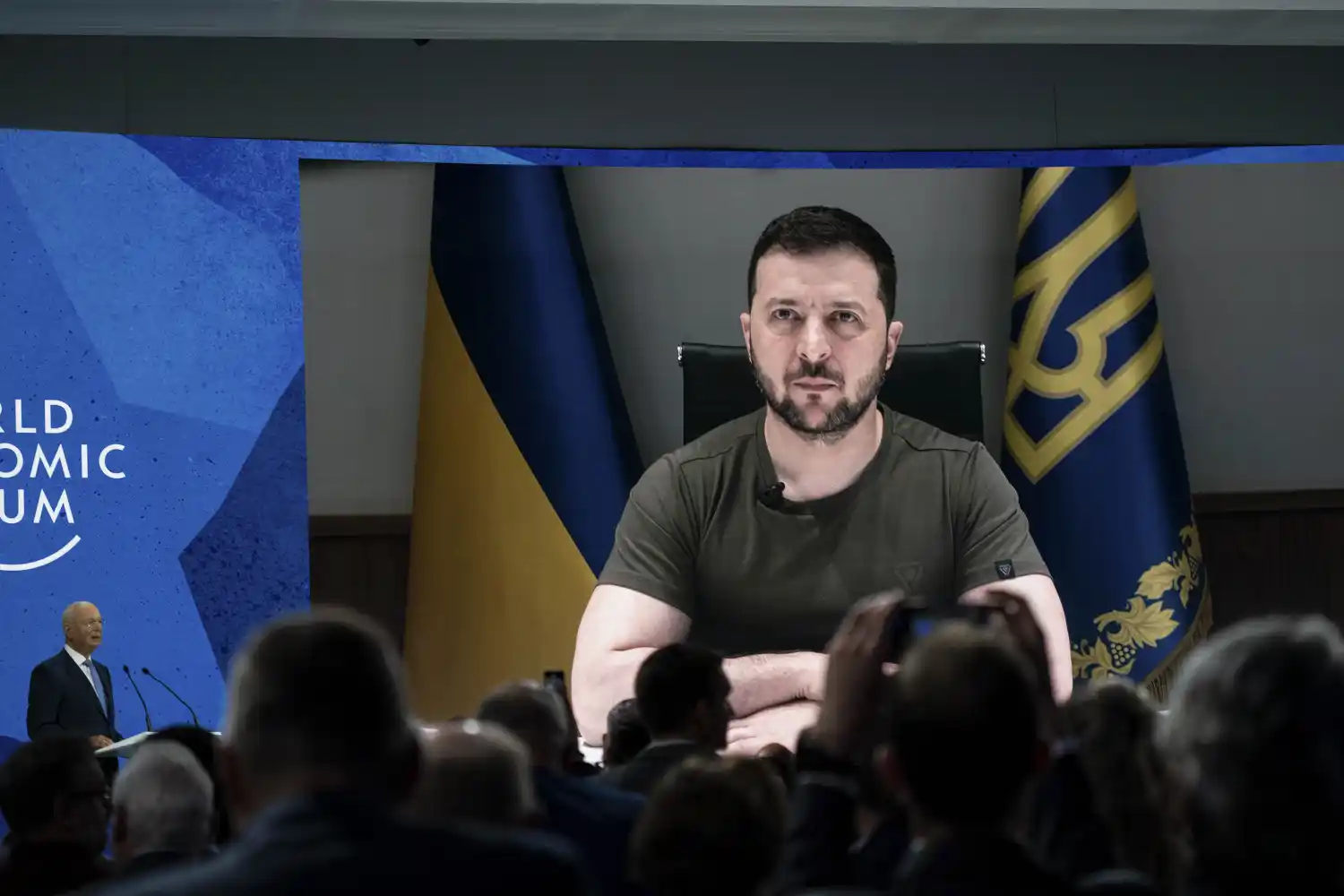 Volodimir Zelenski intervino por videoconferencia en el Foro de Davos.