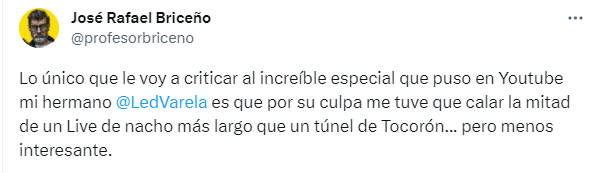 El profesor Briceño también opinó en la polémica entre Nacho y Led Varela. Foto X