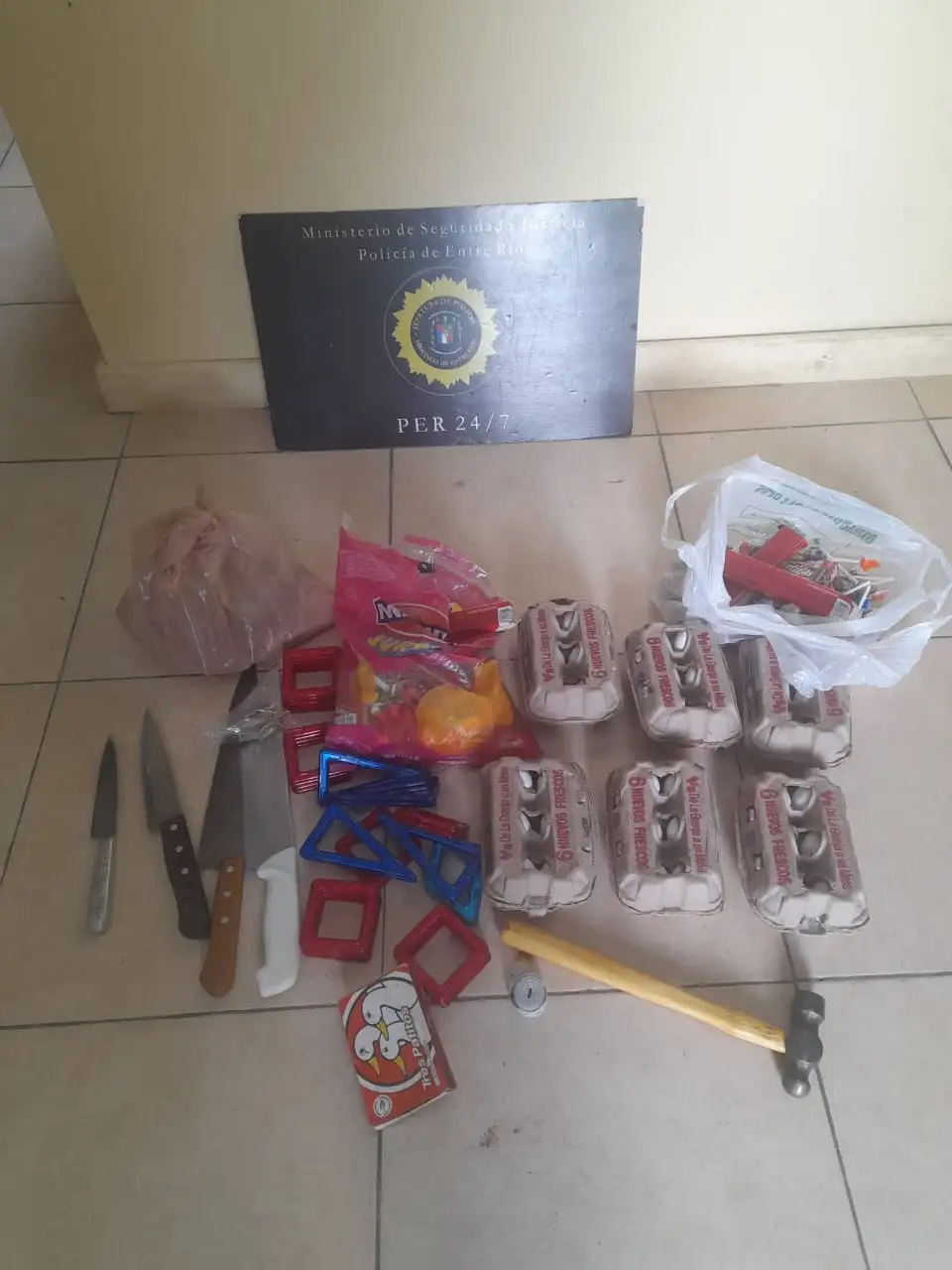 Elementos recuperados por la Policia
