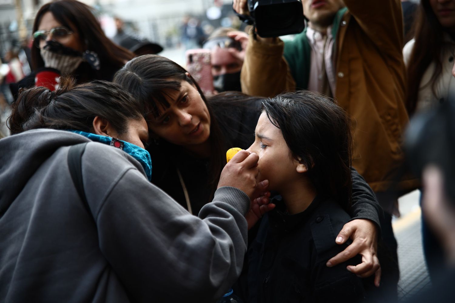 Una de las postales de la protesta de este miércoles.