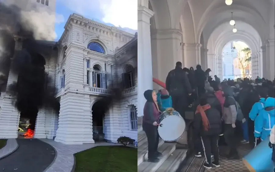 Roturas y quema de neumáticos en la municipalidad: hay 19 detenidos