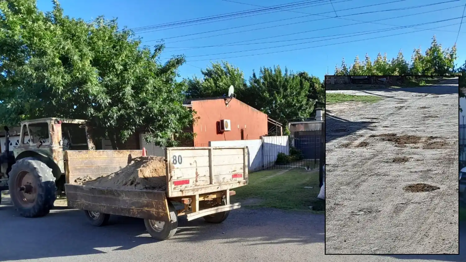 Un vecino se manifestó muy molesto al ver que tapaban los baches con tosca.