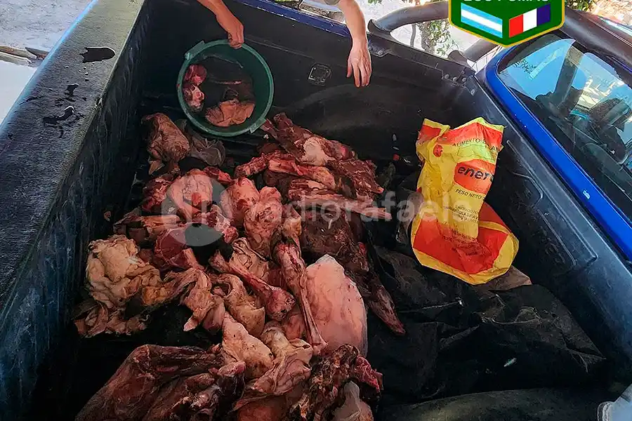 La carne secuestrada por la Guardia Rural