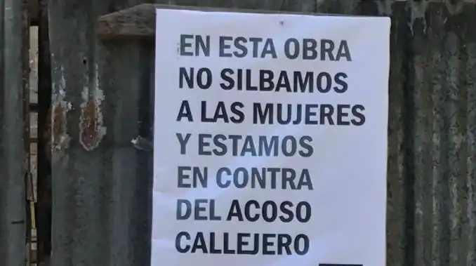 Albañiles anti-acoso en La Plata