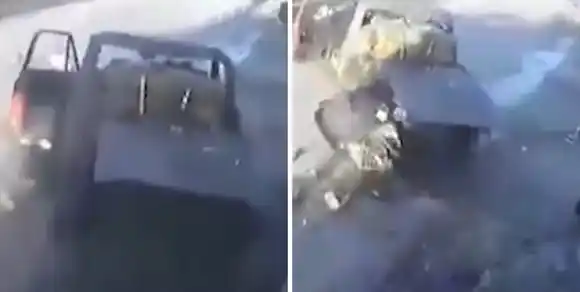 Camioneta desbocada: impacto y susto en González Catán