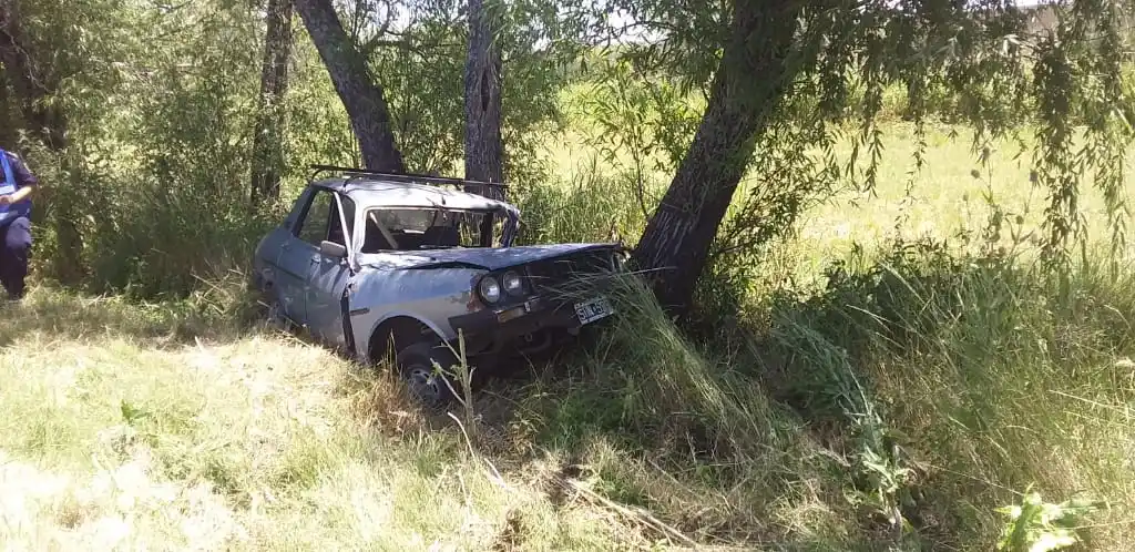 Un joven despistó en la Ruta Nacional 12 y se estrelló contra un árbol