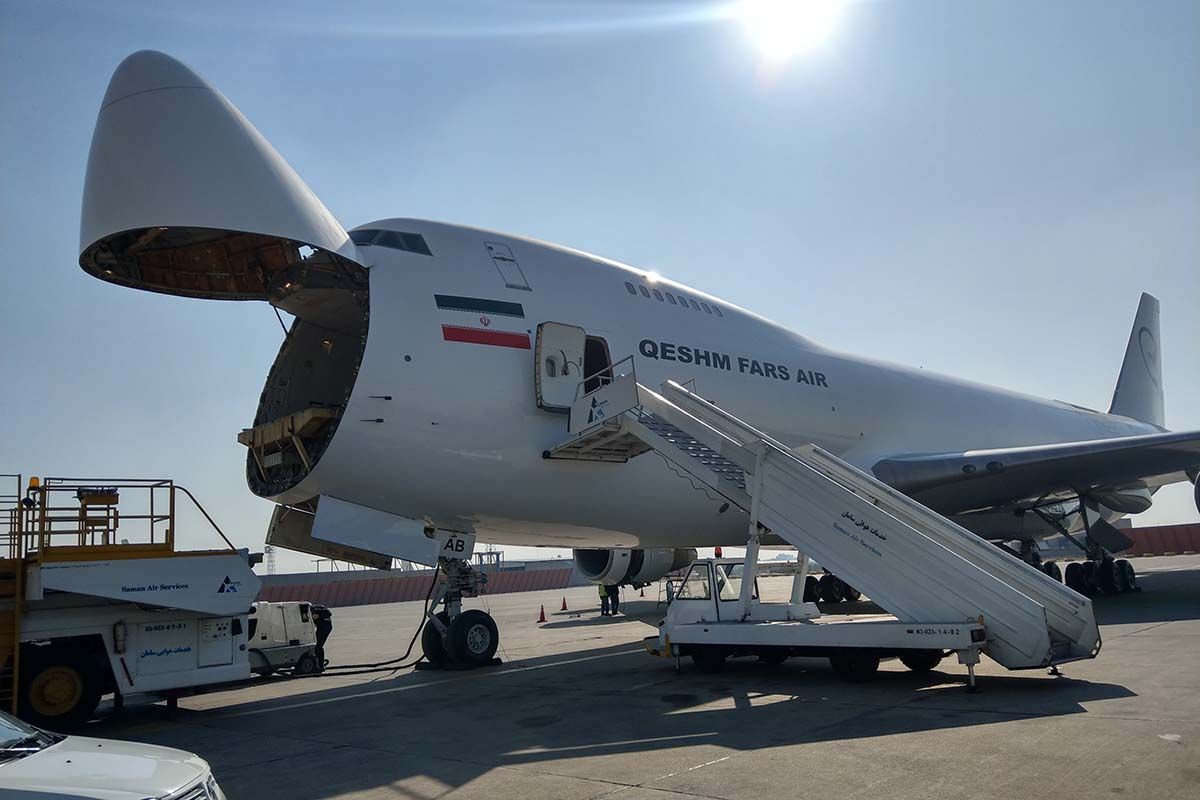 A U.S.-sanctioned Boeing 747 for transporting weapons and terrorists landed in Venezuela