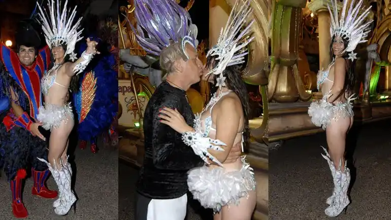 Cari Nara se calzó las plumas y enseñó su cuerpo en el carnaval de Gualeguaychú