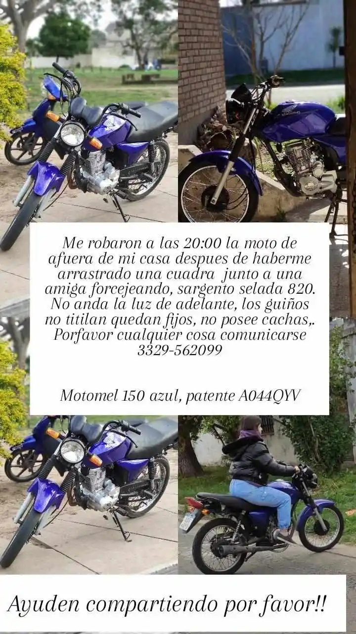 Posteo moto robada