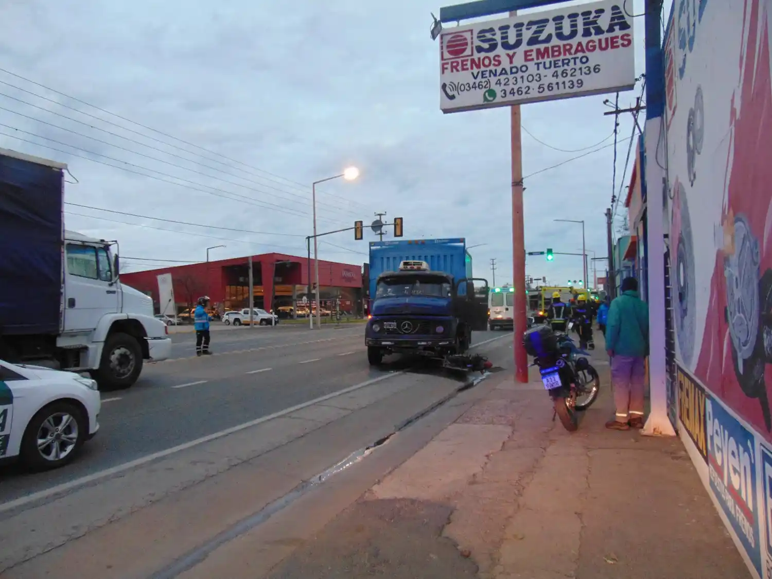 Accidente moto-camión