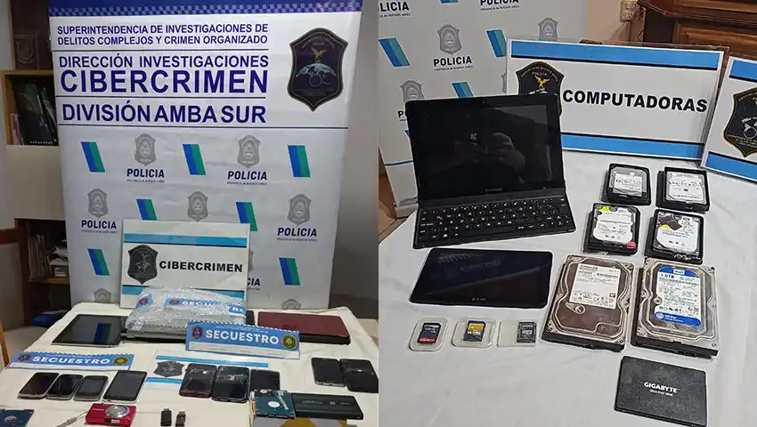 Parte del material secuestrado en los allanamientos.