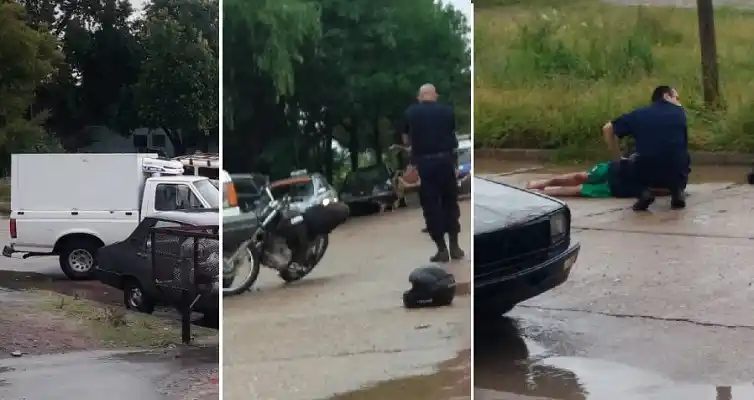 Choque entre una camioneta y una moto: un joven fue hospitalizado