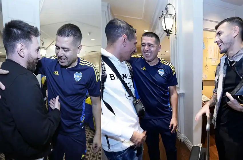 En la Bombonera: Messi y Di María dijeron presente en la despedida de Riquelme