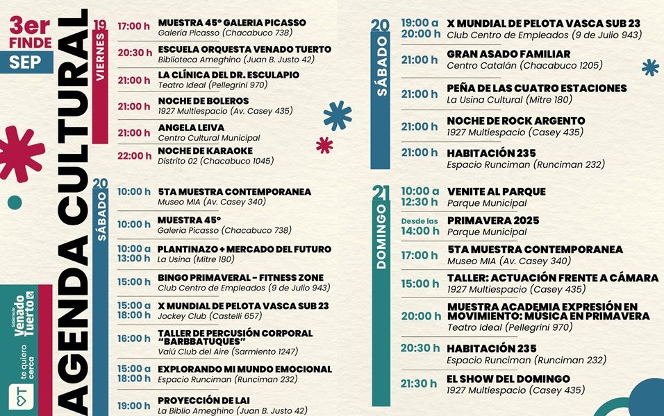 agenda de fin de semana