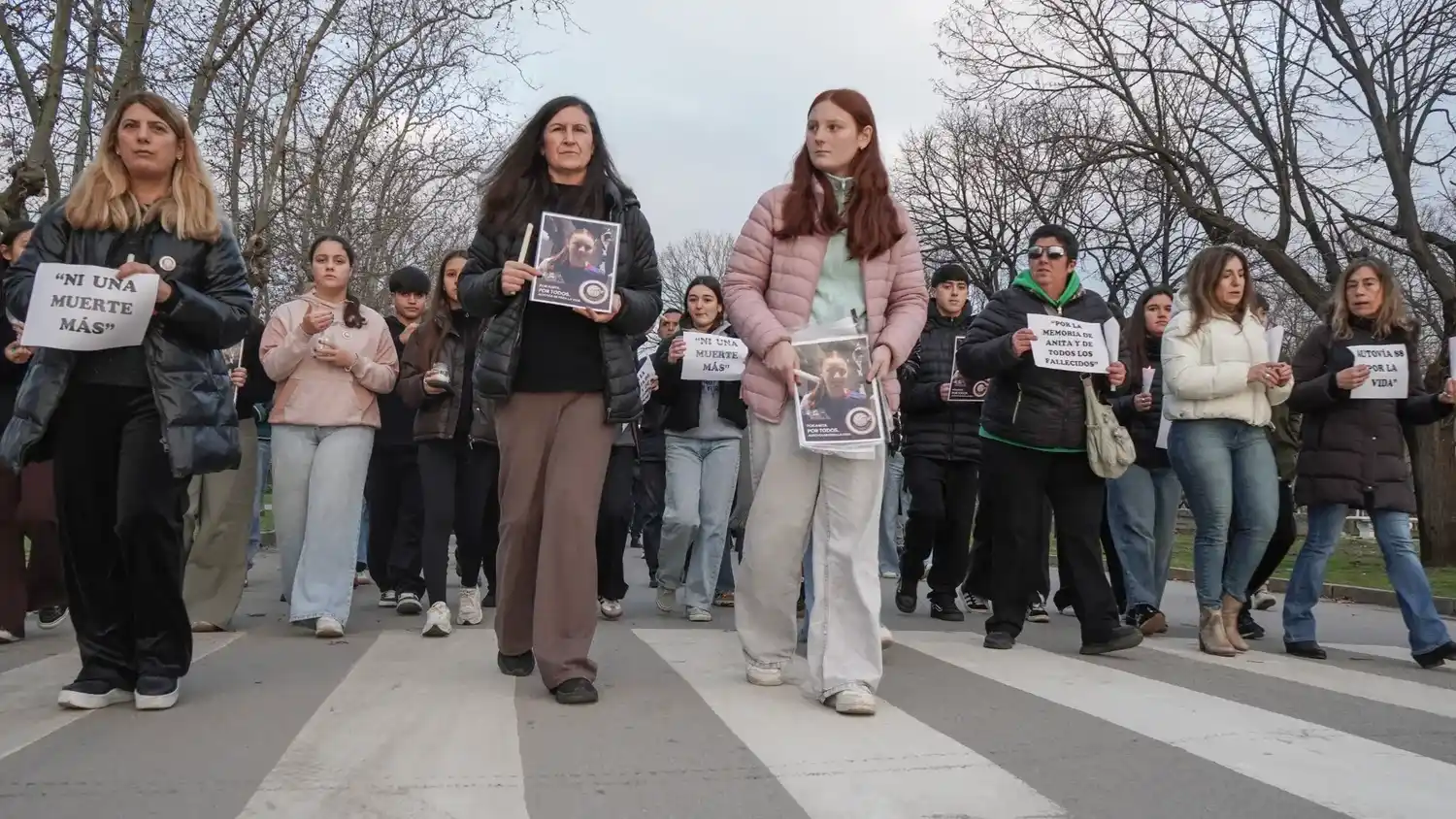 Con fotos de Anita, velas y un profundo silencio, se realizó la movilización