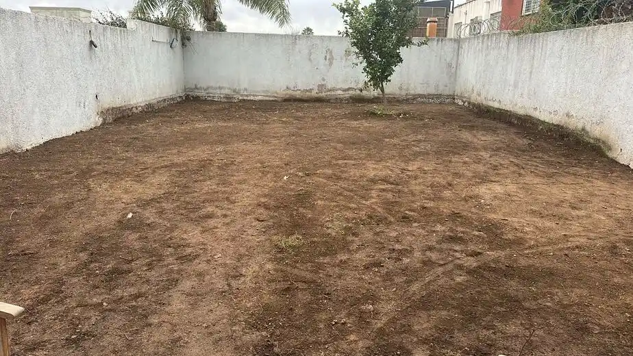 el dueño no le aceptó las mejoras y tapó la pileta, sacó champas y se llevó hasta el limonero - 1