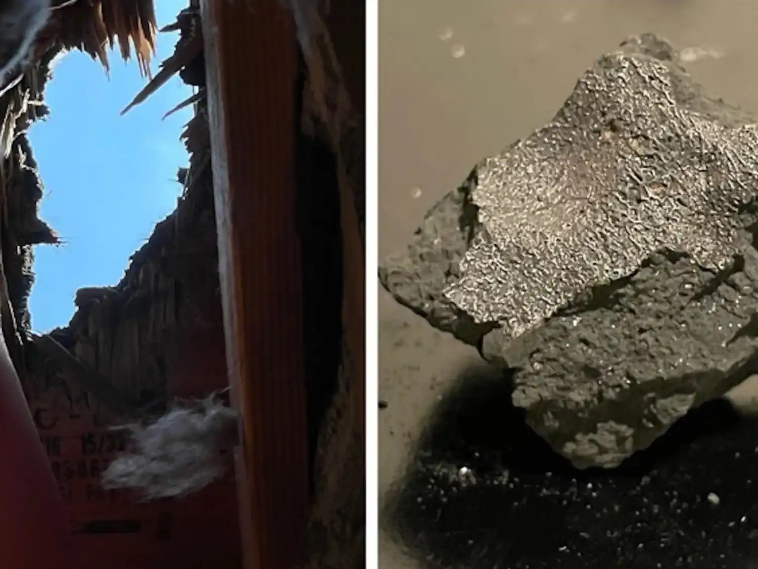 El meteorito atravesó el techo de una casa en Hillsborough, Nueva Jersey, en julio de 2024.